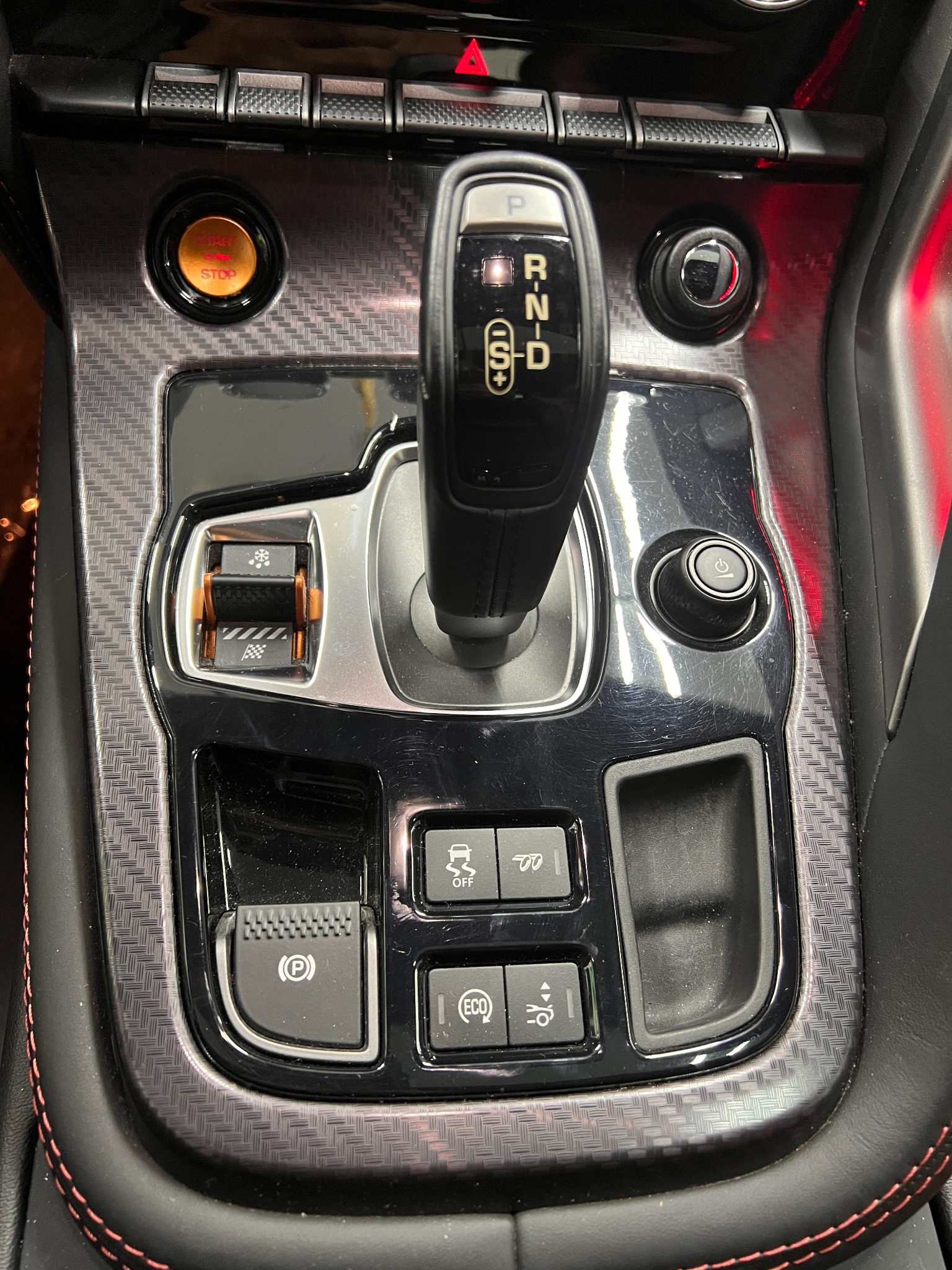 Jaguar F-Type R — Gear selector and centre console