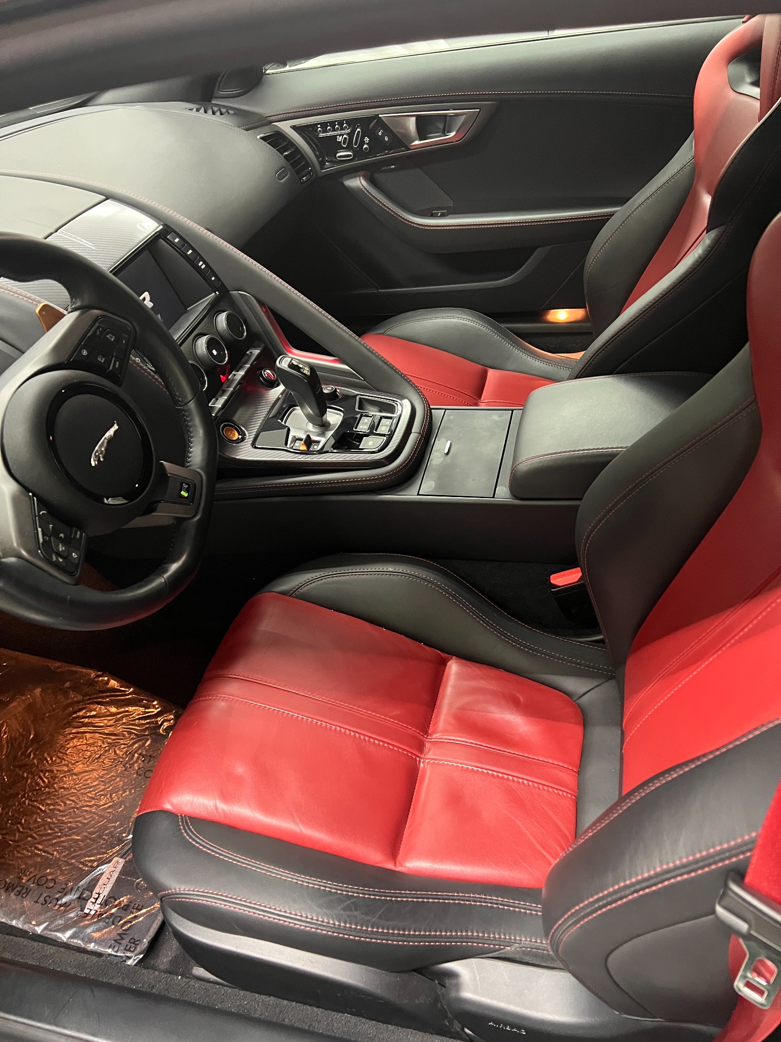 Jaguar F-Type R — Red and black leather interior