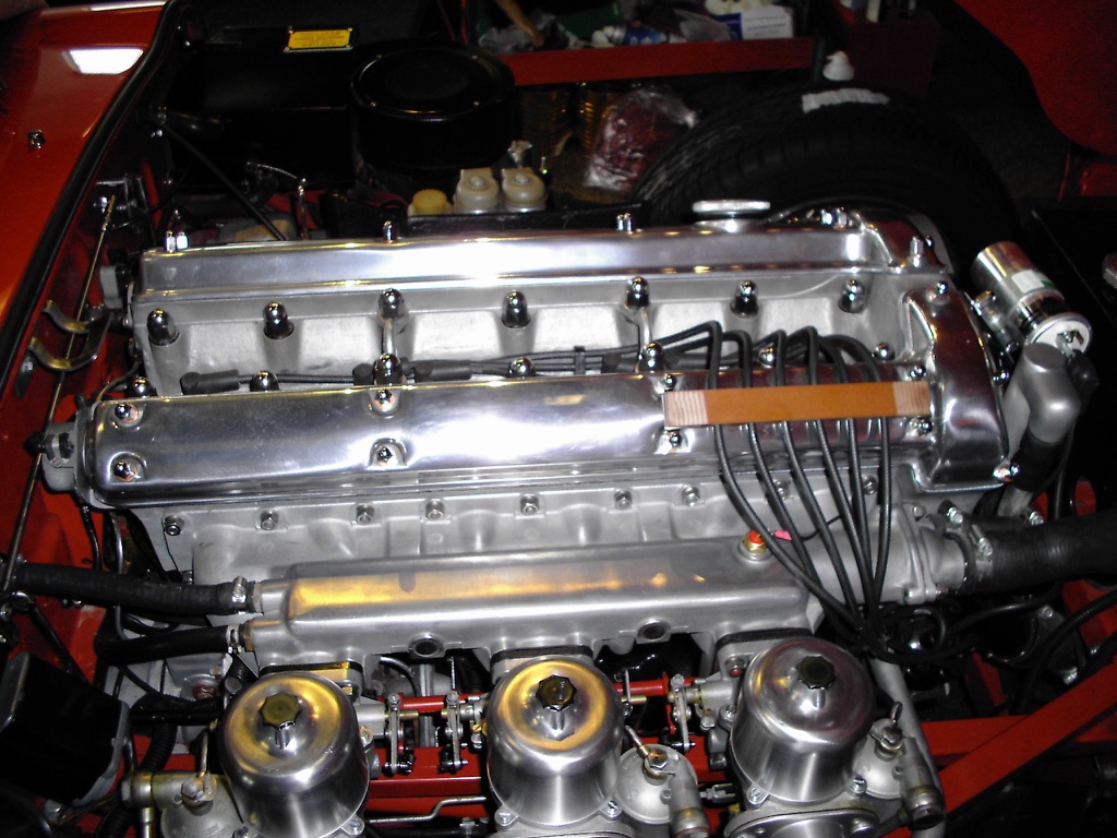 The restored engine — carburettor side
